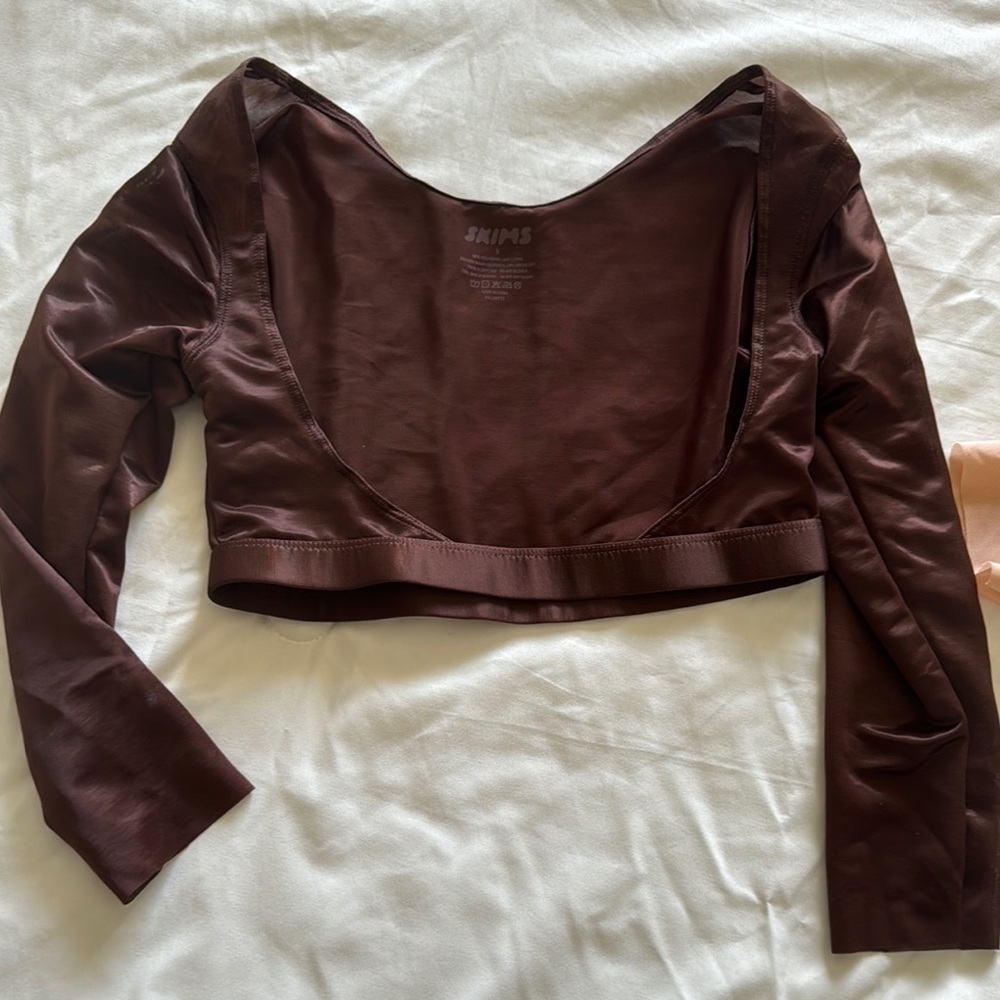 SKIMS Brown Long Sleeve Shapewear Top